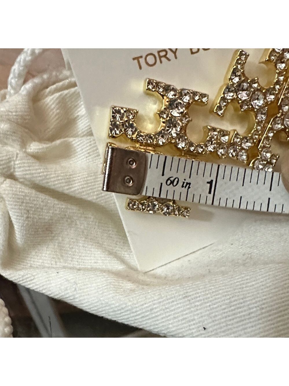 Tory Burch RoxannePave Crystal Stud Earrings large - Picture 2 of 3
